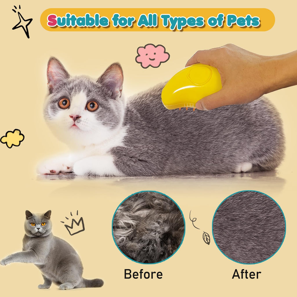 ✨Skavix™ FluffyMist Spritz Cat Brush | Nano Mist Grooming, Hairball Prevention & Massage for All Hair Types