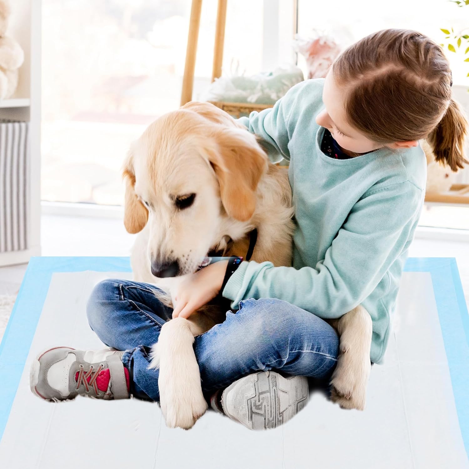 Dog Puppy Pads Leak-Proof 50 Count 22"x 22",Heavy Duty Disposable Pee Pads 5 Layer for Dogs Cats and Small Pets