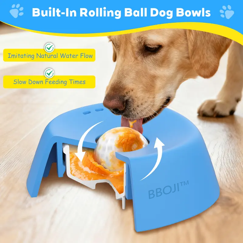 🐾BBOJI™ Vet-Recommended Slow Feeder Bowl for Dogs & Cats - Interactive Anti-Gulping Pet Dish for Healthy Tummies