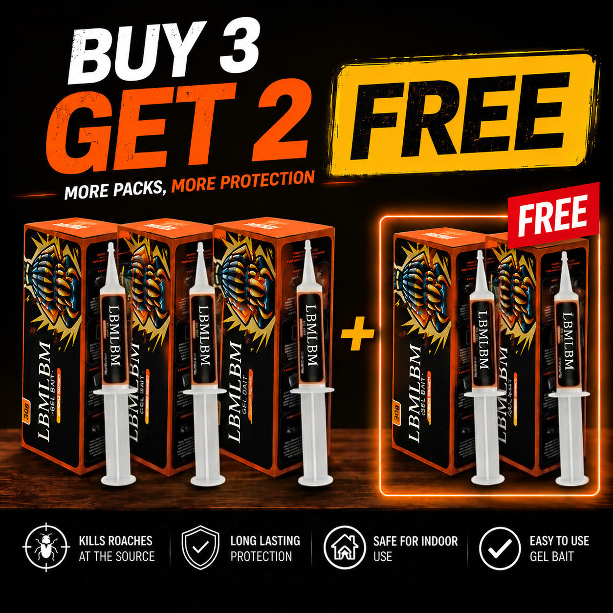 🔥Limited-Time Offer – Save 50% Today🔥LBMLBM Cockroach Gel Bait (New Upgraded Formula)