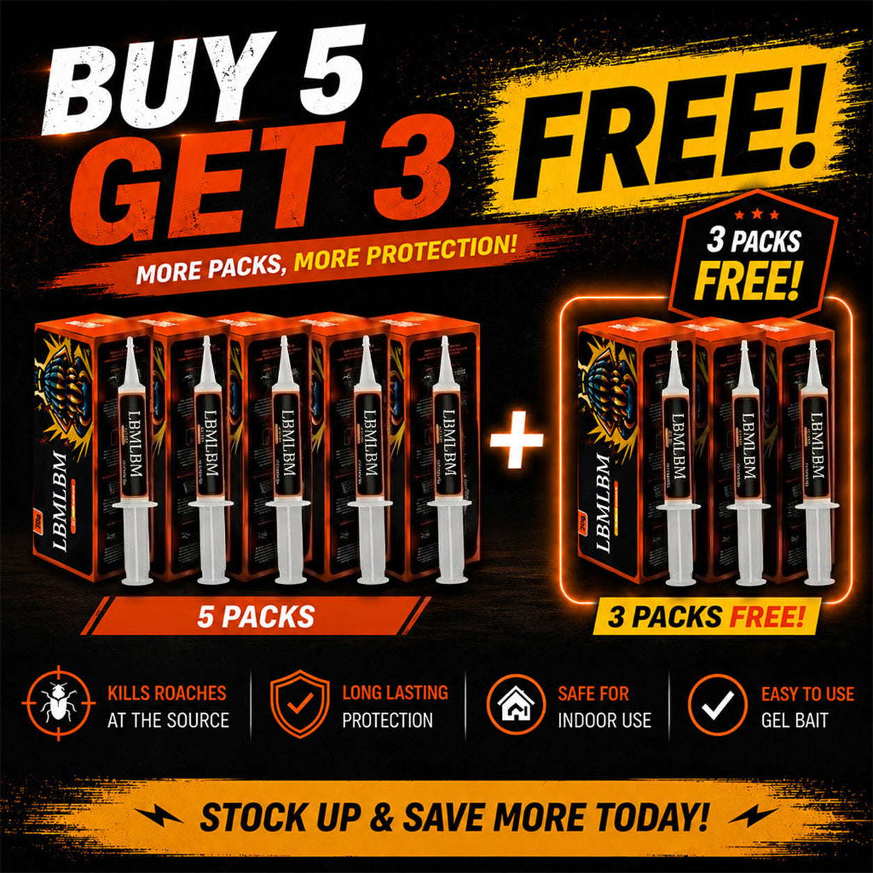 🔥Limited-Time Offer – Save 50% Today🔥LBMLBM Cockroach Gel Bait (New Upgraded Formula)