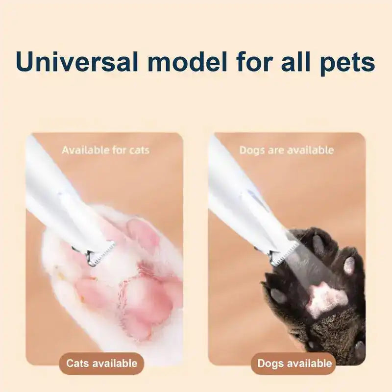 2-in-1 Pet Hair Trimmer for Dogs & Cats, Adjustable Grooming Clipper for Long & Short Hair, Quiet Self-Cleaning Electric Pet Hair Cutter