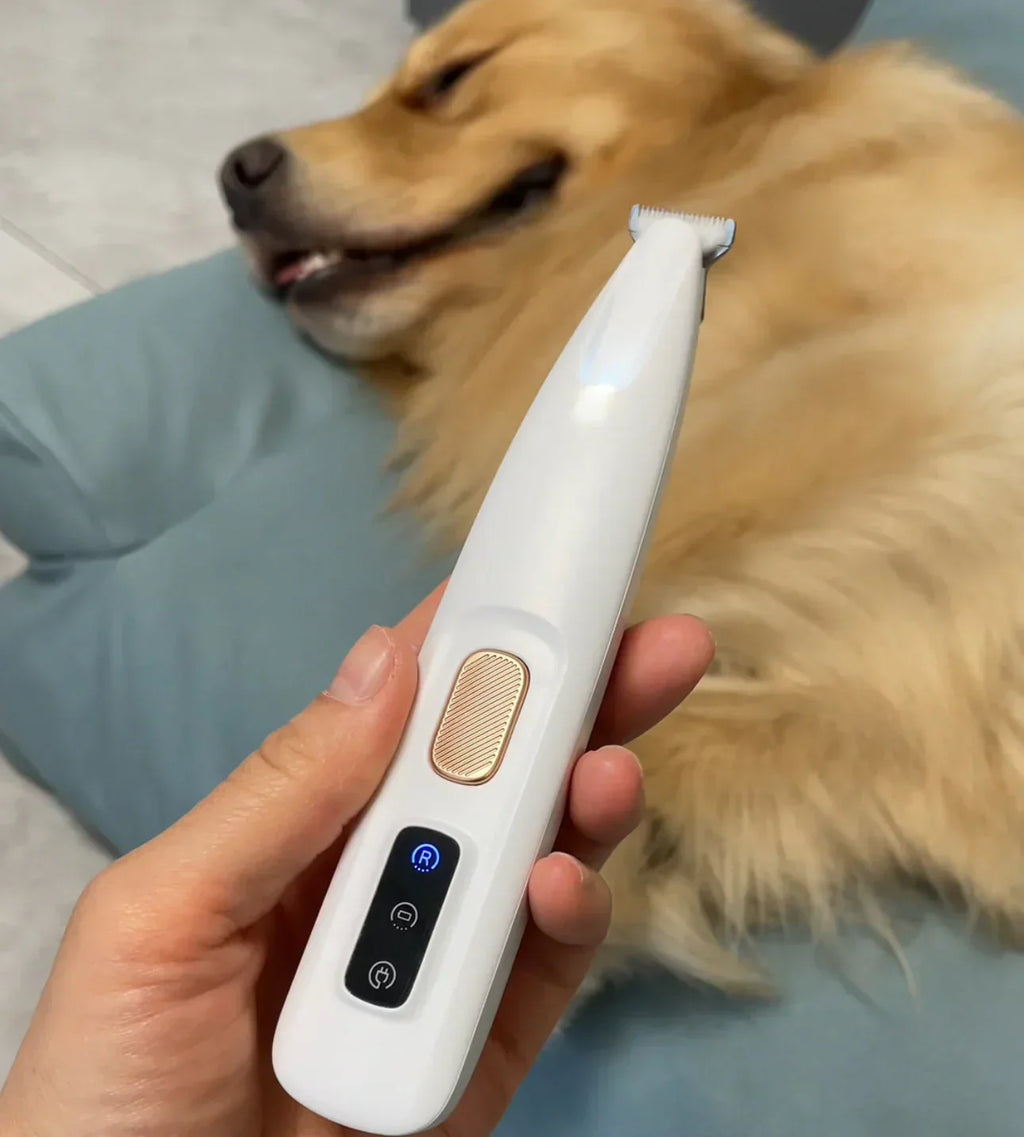 2-in-1 Pet Hair Trimmer for Dogs & Cats, Adjustable Grooming Clipper for Long & Short Hair, Quiet Self-Cleaning Electric Pet Hair Cutter