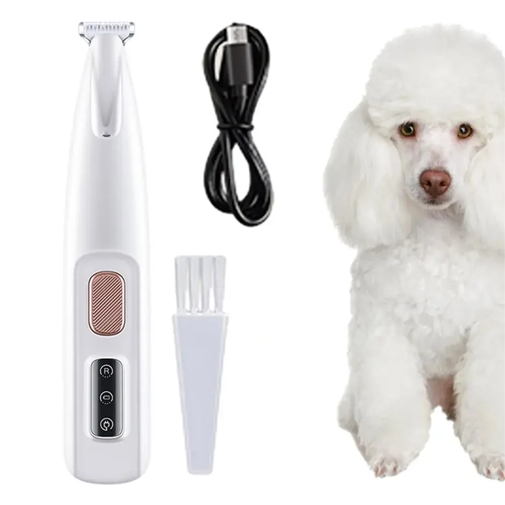 2-in-1 Pet Hair Trimmer for Dogs & Cats, Adjustable Grooming Clipper for Long & Short Hair, Quiet Self-Cleaning Electric Pet Hair Cutter