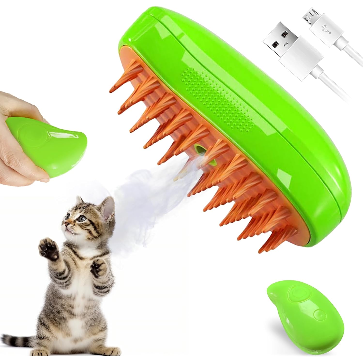 ✨Skavix™ FluffyMist Spritz Cat Brush | Nano Mist Grooming, Hairball Prevention & Massage for All Hair Types